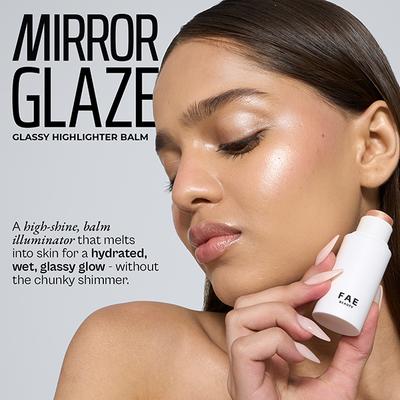 FAE Beauty Mirror Glaze - Glass Balm Illuminator, for High-Shine, Glassy Glow, Shade - Lunar 7.5 gm - Highlighters & Illuminators