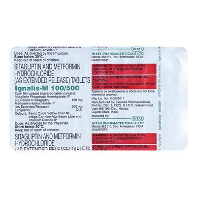 IGNALIS M 100/500 Tablet 10's - Diabetes-Ant