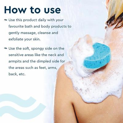 GUBB Dual Massage Bath Sponge - Blue 50 gm - Sponges & Applicators
