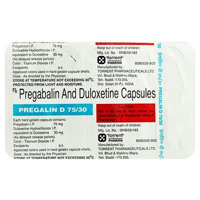 PREGALIN D 75/30 Capsule 10's - Neuropathic Pain-Dru