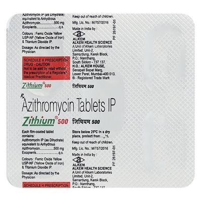 Zithium 500mg Tablet 5'S - Bacterial Infections-Mac