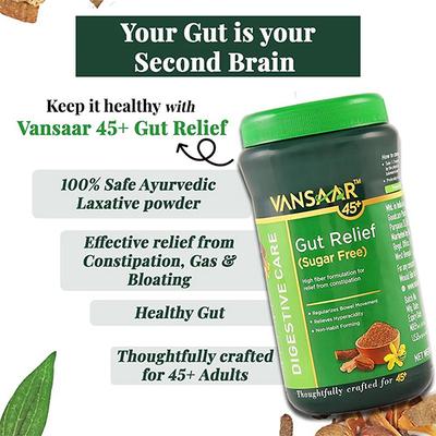 Vansaar 45+ Gut Relief (Sugar Free) Powder 200 g - Digestive Care