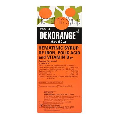 Dexorange Orange Flavoured Syrup 200ml - Iron Supplement/Anaemia-Vma