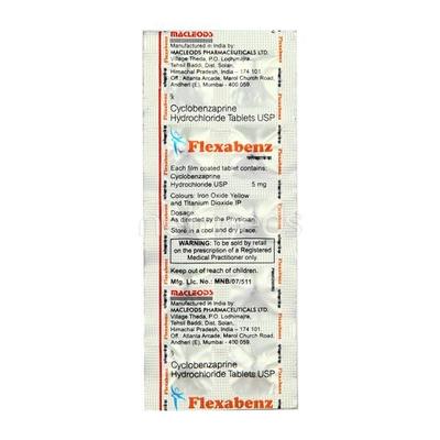 Flexabenz 5mg Tablet 10'S - Muscle Spasm-Mus