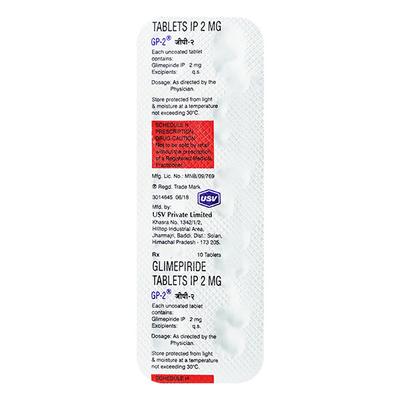 GP 2mg Tablet 10'S - Diabetes-Ant