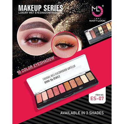 Matt Look 10 Colours Eyeshadow Makeup Series Luxury Wet Eyeshadow Palette, Multicolor - 02 8 gm - Eye Shadow Palettes