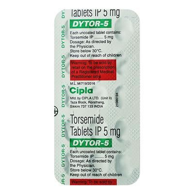 Dytor 5mg Tablet 15'S - Hypertension-Diu