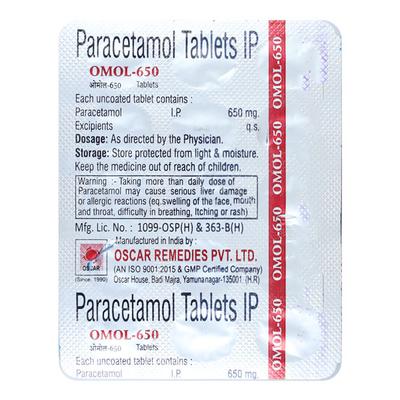 OMOL 650 Tablet 15's - Fever-Ana