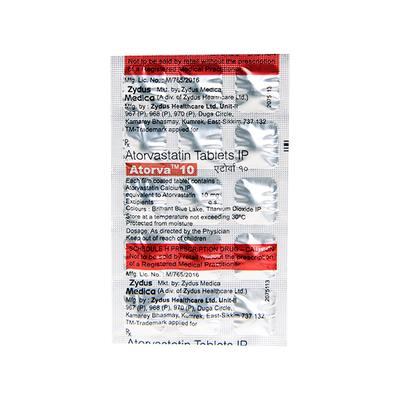 Atorva 10Mg Tablet 15's - High Cholesterol-Dys
