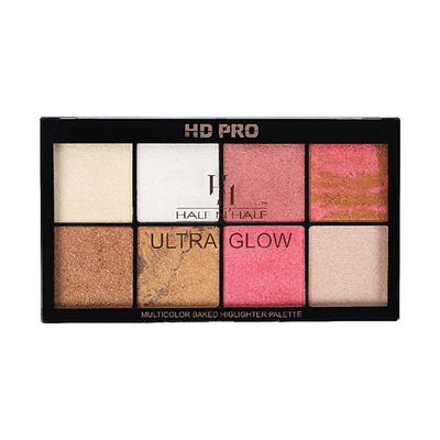 Half N Half HD Pro, Ultra Glow Multicolour Baked Highlighter Palette, Multicolor - 01 24 gm - Highlighters & Illuminators