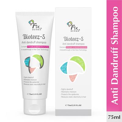 Fixderma Bioteez-S Anti Dandruff Shampoo - Flaky Scalp Condition, Relieves Itchy & Dry Scalp, Sulphate & Paraben Free 75ml - Dry Shampoos & Conditioners