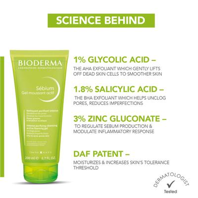 Bioderma Sebium Gel Moussant Actif Intense Purifying Cleansing Foaming Gel 200 ml - Scrubs & Exfoliants