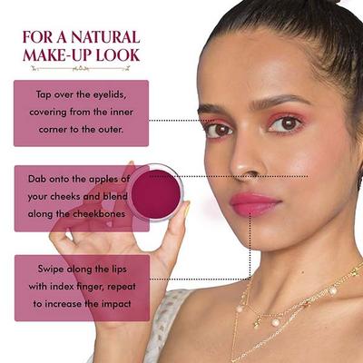 TAC - The Ayurveda Co. Beet Mighty Pink Lip Cheek & Eye Tint, Shea Butter Moisturising Matte 5gm - Lip Stains & Tints