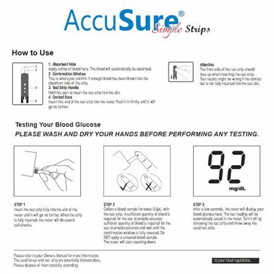 AccuSure Simple Gluco Test Strip 50's - Blood Glucose Monitors/Test Strips
