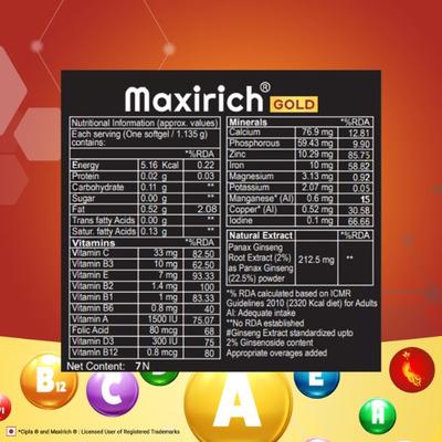 Maxirich Gold Capsules 7's - Multi-Vitamins