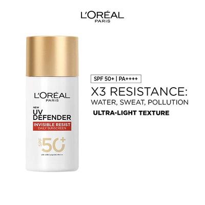 Loreal Paris Uv Defender Invisible Resist Daily Sunscreen SPF50 PA Lightweight 50 ml - Body Sunscreen