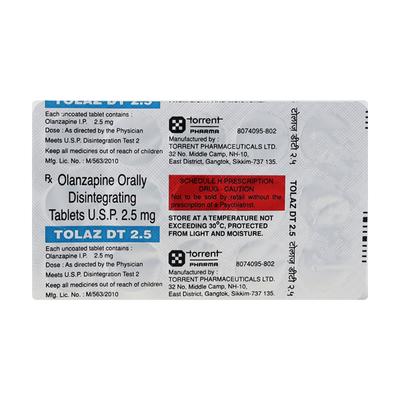 TOLAZ DT 2.5mg Tablet 15's - Schizophrenia-Aps