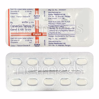 Carvil 3.125mg Tablet 10'S - Hypertension-Bet