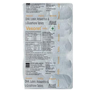 VESORET Tablet 10's Price, Uses, Side effects, Substitutes