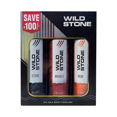 Wild Stone Iron Perfume Body Spray for Men 120ml each 3's - Men Deodorants/Roll-Ons