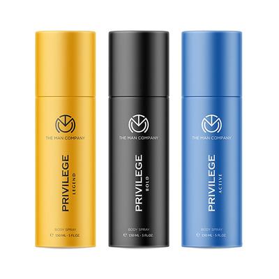 The Man Company Body Spray Trio - Active (TMC-WEB-2321) 3's - Men Perfumes (Edt/Edp)