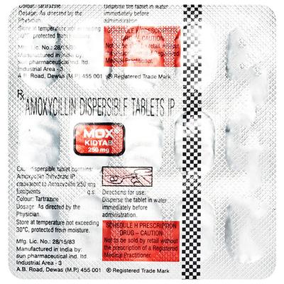 MOX Kidtab 250mg Tablet 15'S - Bacterial Infections-Pen