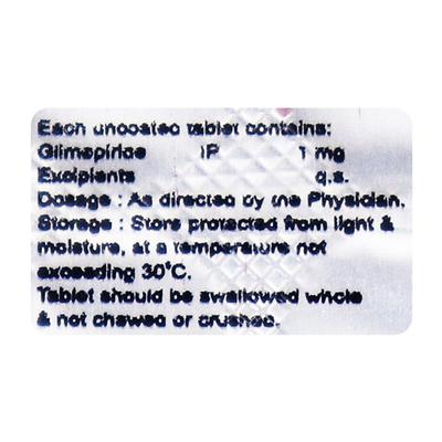 Glimibrit 1mg Tablet 15'S - Diabetes-Ant