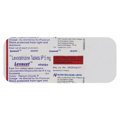 Levocet 5mg Tablet 10'S - Allergies-Ant