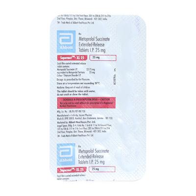 Supermet XL 25 Tablet 15's - Hypertension-Bet