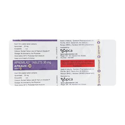 Apraize 30mg Tablet 10'S - Psoriasis/Seborrhea/Ichthyosis-Pso