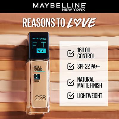Maybelline New York Fit Me Matte+Poreless Foundation, Shade 339 - Natural Matte Finish, 16H Oil Control 117 gm - Foundation