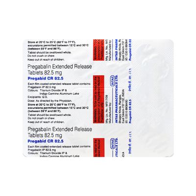 PREGABID CR 82.5 Tablet 10's - Neuropathic Pain-Dru