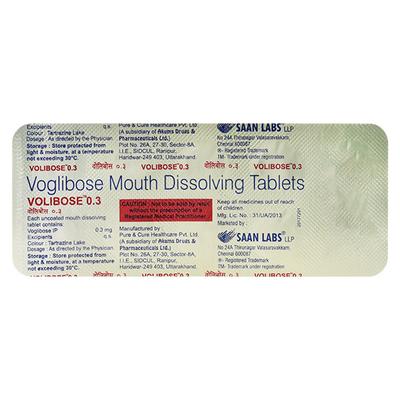 VOLIBOSE 0.3mg Tablet 10's - Diabetes-Ant