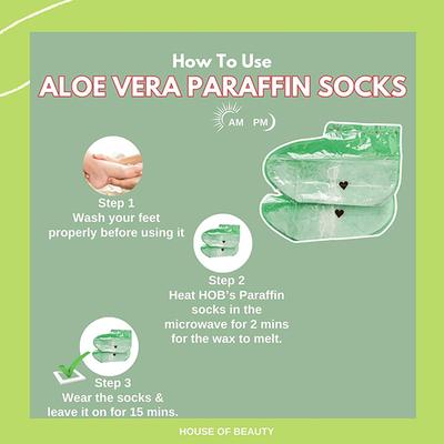 House of Beauty Aloe Vera Paraffin Foot Socks For Home Pedicure To Smoothen Cracked Heels (1Pair) 1's - Manicure & Pedicure Kits