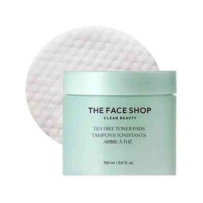 The Face Shop Tea Tree Toner Pads - Korean Toner with Salicylic Acid for Acne & Oily Skin - 150ml - Face Mists