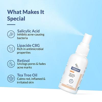 Fixderma 2% Salicylic Acid Salyzap Body Acne Spray For Acne on Back, Shoulders & Chest (50 ml) - Essential Oils