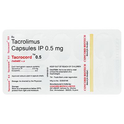 TACROCORD 0.5mg Capsule 10's - Auto Immune Disease-Imm