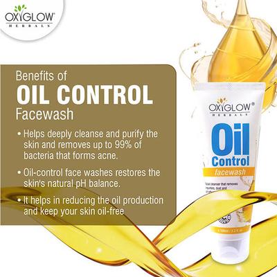 Oxyglow Herbals Anti - Acne Oil Control Face Wash, Restores Ph Balance, Deeply Cleanses and Removes Bacteria 100 ml - Face Wash & Cleansers