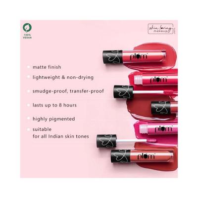 Plum Matte In Heaven Liquid Lipstick Non-drying Smudge Proof Wine to go 140 Deep Wine 4.5 ml - Liquid Lipsticks