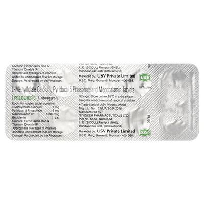 Folcure 5mg Tablet 10'S - Supplements-Vbc