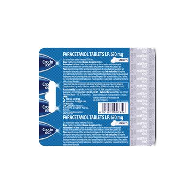 CROCIN ADVANCE 650 Tablet 15's - Fever-Ana