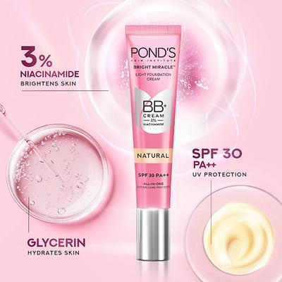Pond's BB + Cream, Instant Spot Coverage + Light Make - Up Glow, Ivory 9gm - Face Moisturizers