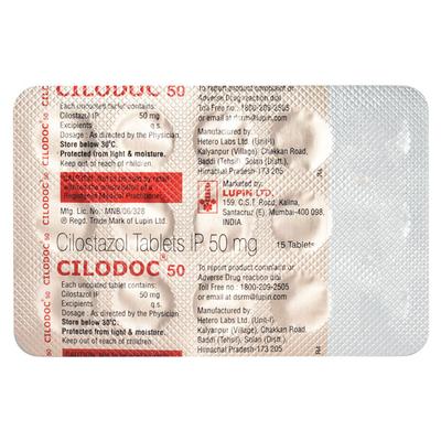 CILODOC 50 Tablet 15's - Intermittent Claudication-Per