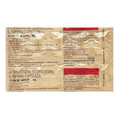CLAVIX GOLD 40 Capsule 10's - Blood Clot-Ant