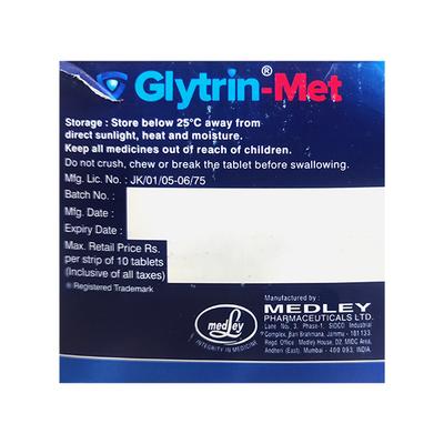 Glytrin Met Tablet 10'S - Diabetes-Ant