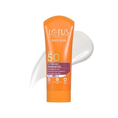 Lotus Herbals Safe Sun Uv Screen Mattegel Pa+++ Spf-50 50 Gm - Face Sunscreen