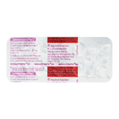 Monotrate 20mg Tablet 10'S - Angina
