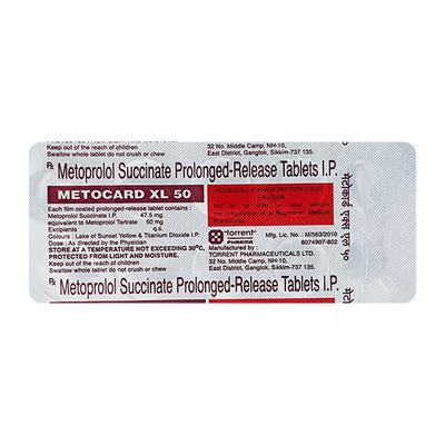 Metocard XL 50mg Tablet 10'S - Hypertension-Bet
