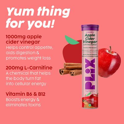 Plix The Plant Fix L-Carnitine Acv Effervescent Tablets Helps To Turn Fat Into Energy Unisex 100% 1's - Weight Loss