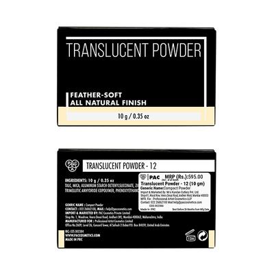 Pac Translucent Powder 12 Feather Soft All Natural Finish 10gm - Loose Powder